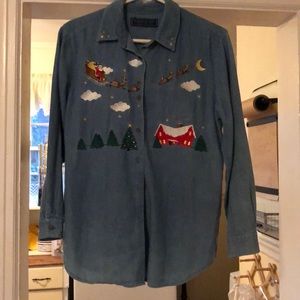 Christmas denim shirt